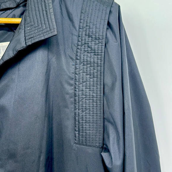 Vintage Mervyn’s Lined Black Trench Coat Gen X punk  whimsy goth 14 - Picture 3 of 16